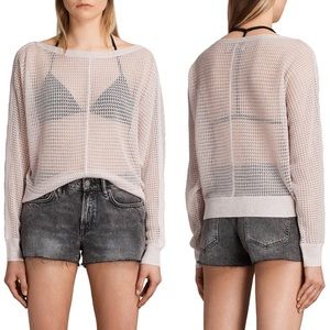 AllSaints Elle Levita Jumper in Champagne Pink